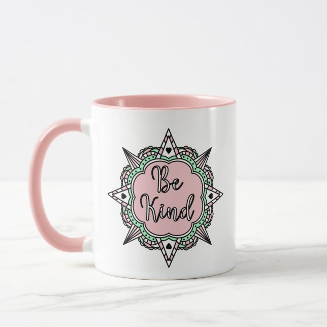 Caneca Rosa e Mint Verde Sejam Bonitos (Esquerda)