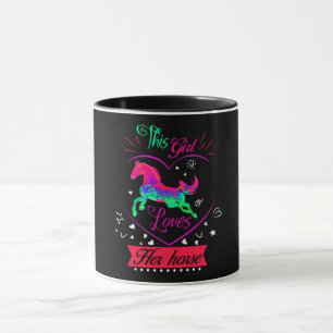 Caneca Rosa Esta Garota Ama Seu Cavalo