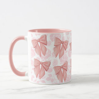 Caneca Rosa Floral Coquette Girly Arco Mug Rosa Vintage
