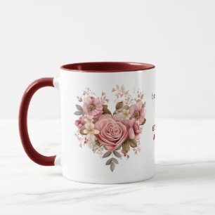 Caneca Rosa Heart Love Ser Chamado Nana Mug