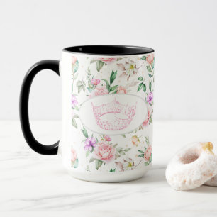 Caneca Rosa Impressão da Coroa Americana Mug de Dois Tons