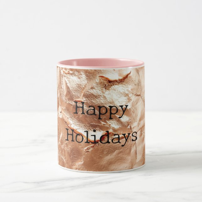 Caneca Rosa Peach Dourado Glam (Centro)