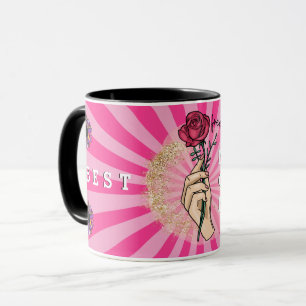 Caneca Rosa Personalize a brilhante cor-de-rosa fluoresce