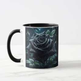 Caneca Rosa preto floral