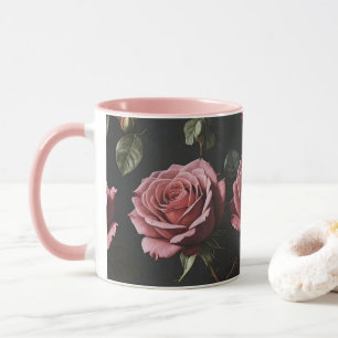 Caneca Rosa realista de foto rosa