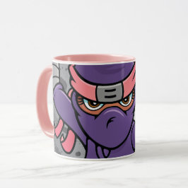 Caneca Rosa Rosa Divertido Ninja