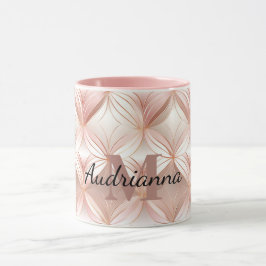 Caneca Rosa Rosa Rosa Rosa Rosa Dourada Monograma