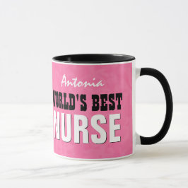 Caneca Rosa V24A da ENFERMEIRA do mundo o melhor