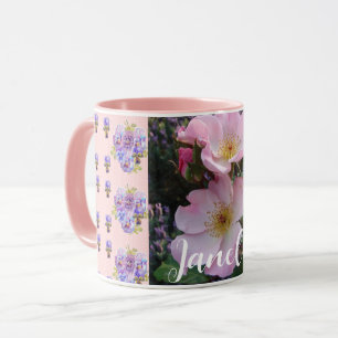 Caneca Rosa verde cor-de-rosa Foto floral Flor Mãe Dia de