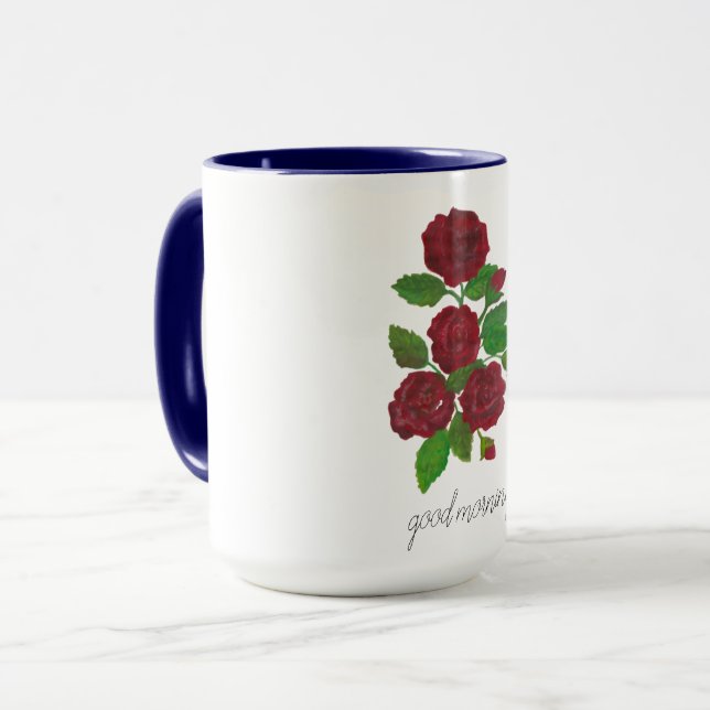Caneca rosa vermelha Mug (Frente Esquerda)