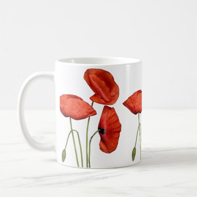 „Caneca Rosa Vermelha – Xícara de Café Floral Eleg (Esquerda)