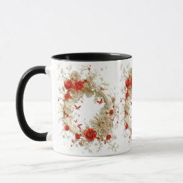Caneca Rosas 3D Elegantes, Abelhas E Beleza Botânica