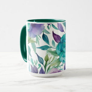 Caneca Rosas Azuis Sangue de Aquarelas Rúplas