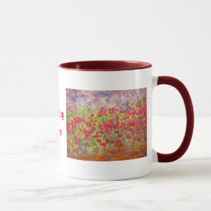 Caneca rosas de florescência (slogan)