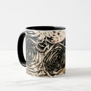 Caneca Rosas de glamour Dourados Glam Floral Russo de Bro
