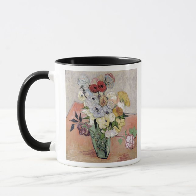 Caneca Rosas de Vincent van Gogh | e anêmonas, 1890 (Esquerda)