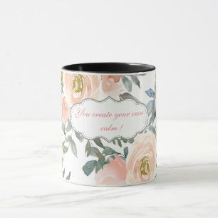 Caneca Rosas Elegantes Chic,Mensagem Motivacional