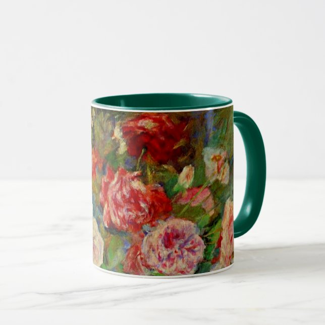 Caneca Rosas, famosa pintura de Pierre-Auguste Renoir, (Frente Esquerda)