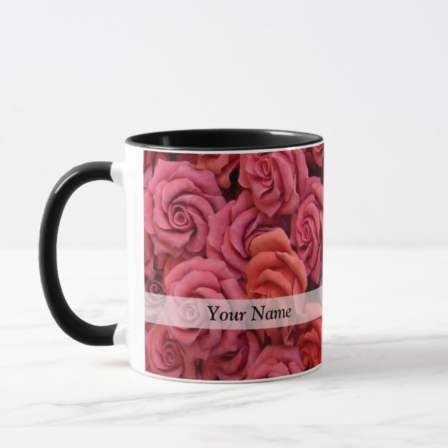 Caneca Rosas florais cor de rosa (Esquerda)