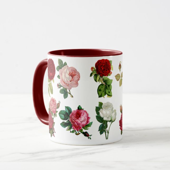 Caneca Rosas Mug Vintage (Frente Esquerda)