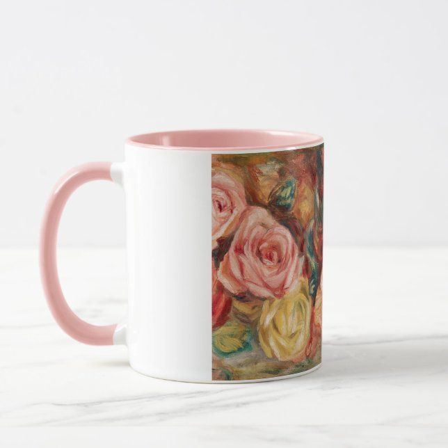 Caneca Rosas por pintura impressionista do Renoir (Esquerda)