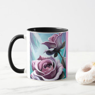 Caneca Rosas radiantes: Pétalas Perfeitamente Rosa e Púrp