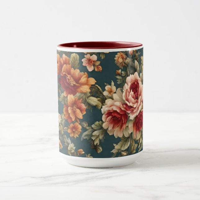 Caneca Rosas românticas refinados e flores lindas (Centro)
