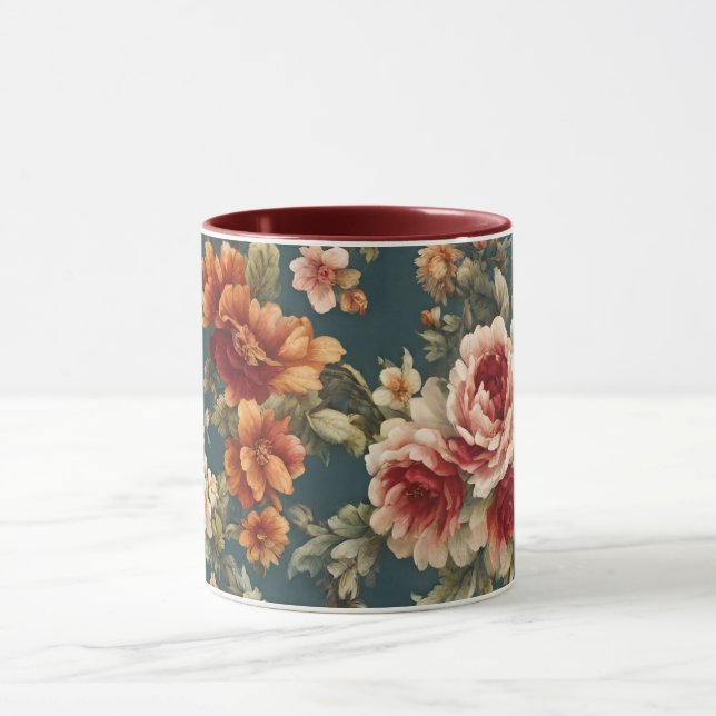Caneca Rosas românticas refinados e flores lindas (Centro)