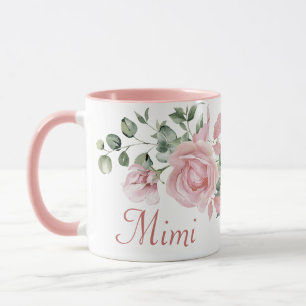 Caneca Rosas Rosa Mimi Personalizadas Floral Personalizad