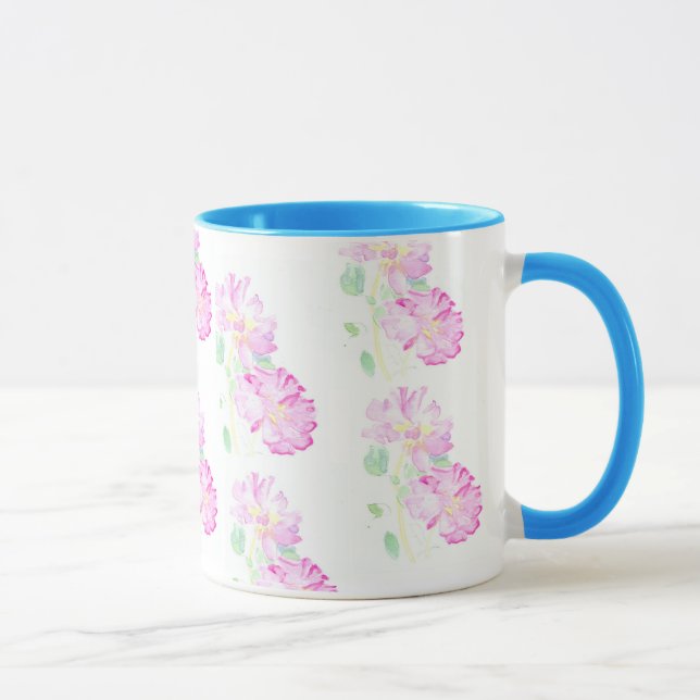 Caneca Rosas Rosa Ringer Mug (Direita)