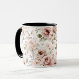 Caneca rosas rosa suave