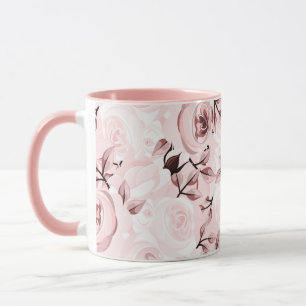 Caneca Rosas Rosas Pink Shabby Chic Glamour