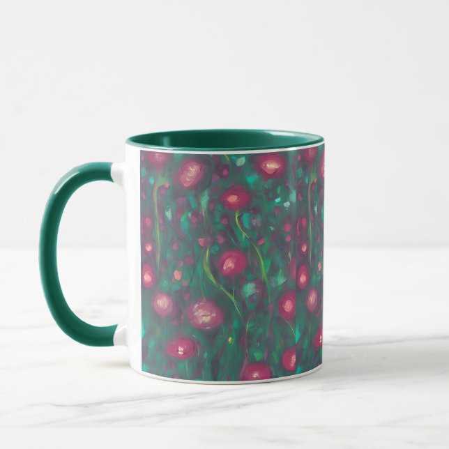 Caneca rosas vermelhas com Mutação de abstrato (Esquerda)