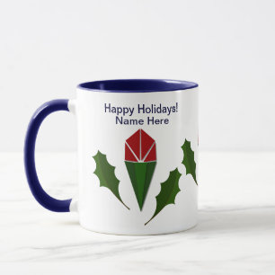 Caneca Rosas vermelhas de Abstrato personalizadas, azul d