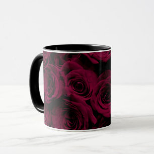 Caneca Rosas vermelho-escuro