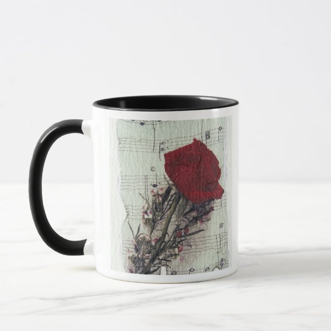 Caneca <Rose and Music> por Kim Koza 2 (Esquerda)