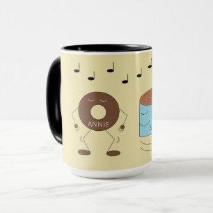 Caneca Rosquinha de chocolate e dança de café: