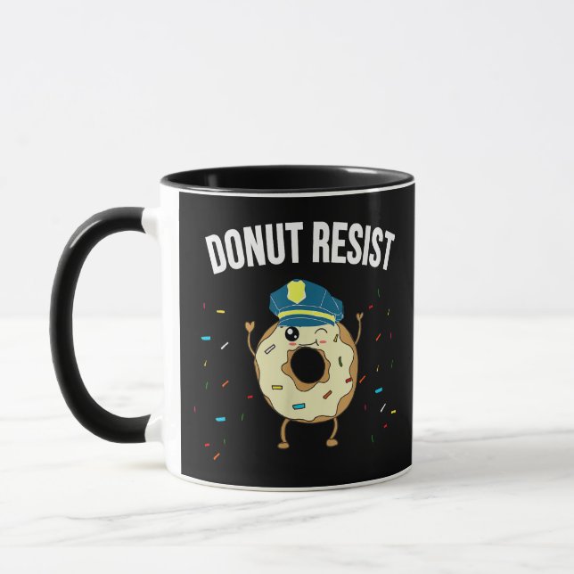 Caneca Rosquinha Resiste Memória Engraçado Policial Apoia (Esquerda)