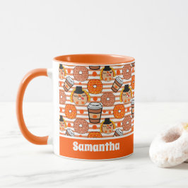 Caneca Rosquinhas de Ação de Graças e Café Queda Laranja