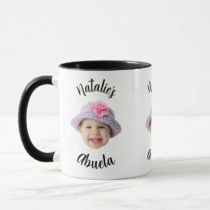 Caneca Rosto de Bebê Menino Foto Nome da Criança Avó