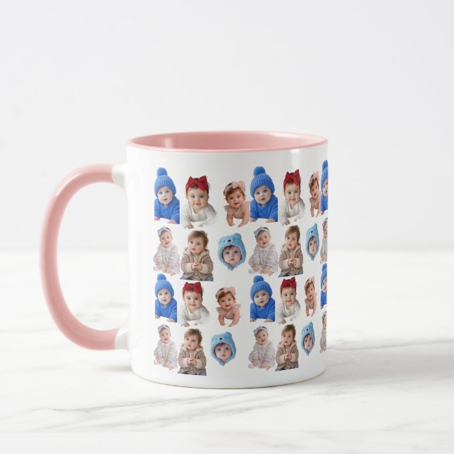 Caneca Rosto de Bebê Personalizado 4 Fotos (Esquerda)