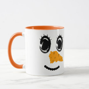 Caneca Rosto de Boneco de Neve Fofo – Traço Mínimo de Nat
