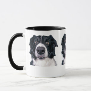 Caneca Rosto de Cachorro Preto e Branco