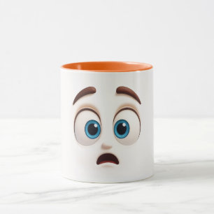 Caneca Rosto de choque de olhos arregalados – emoji de ol