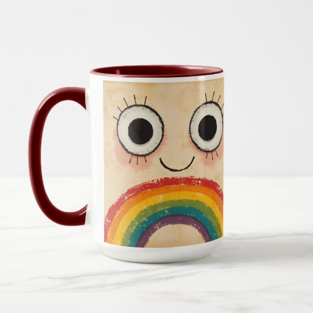 CANECA ROSTO FELIZ ARCO-ÍRIS (Esquerda)