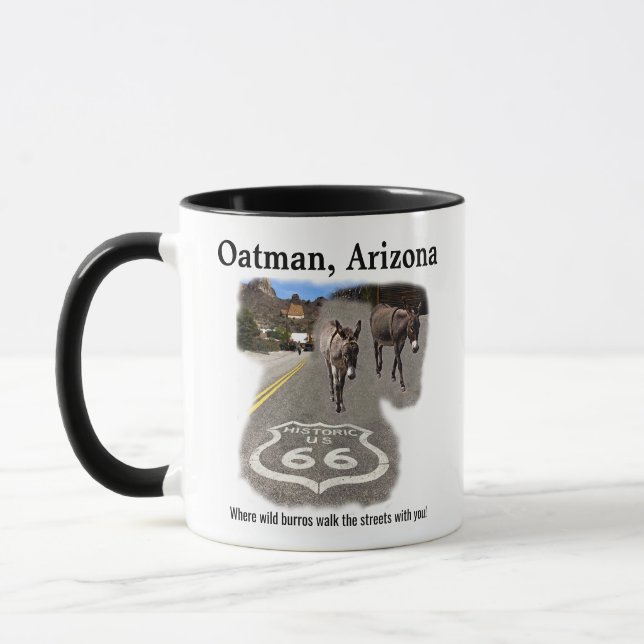 Caneca Rota 66 Burros De Arizona Oatman Na Rua (Esquerda)