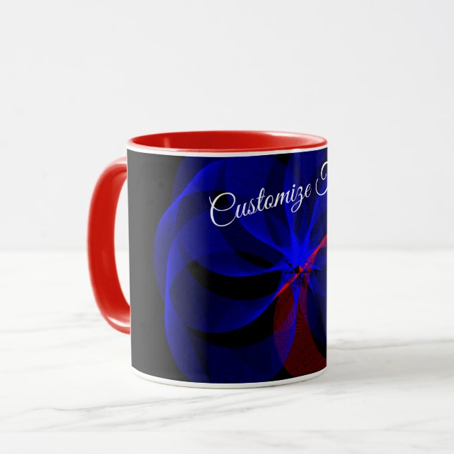 Caneca Rotating Blue Accent Geometric Coffee Mug (Frente Esquerda)