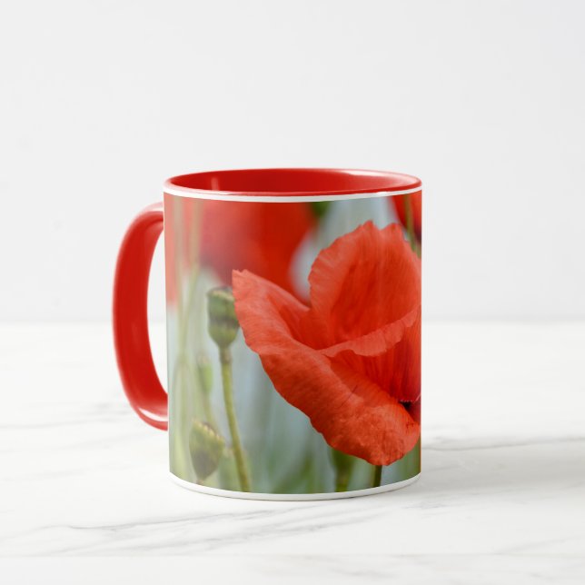Caneca Rote Mohnblumen (Frente Esquerda)