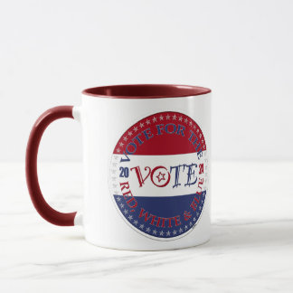 Caneca Roteiro de VOTAÇÃO 2024 Vote Pelo Vermelho, Branco