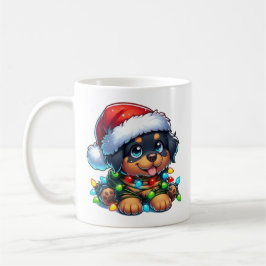 Caneca Rottweiler de Natal giratória